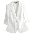 thumbnail image 1 of Pohista Blazer Ladies Solid Color Lapel Button Elegant Suit Jacket My Items, 1 of 8