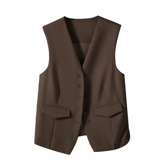 Pohista Blazer for Women Solid Color Buttons Pockets Sleeveless Waistcoat Top Blazer Suit Coat Reorders from My past Orders