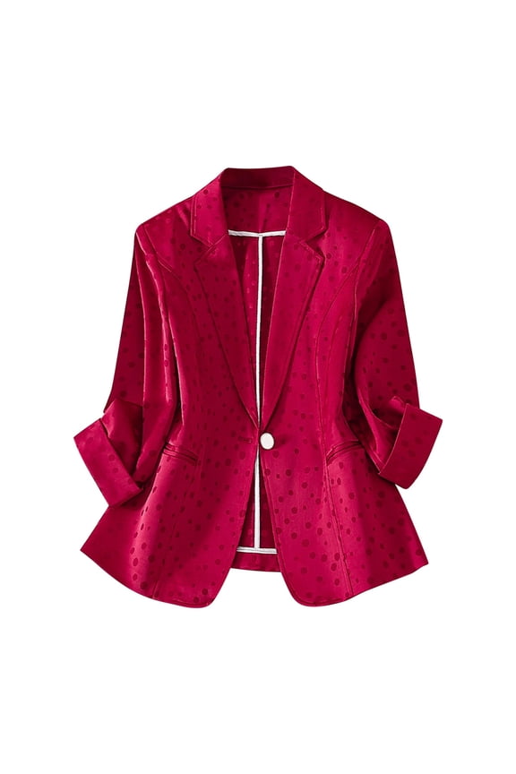 Blazers for Women Ladies Solid Color Lapel Button Elegant Suit Jacket My Items in Cart