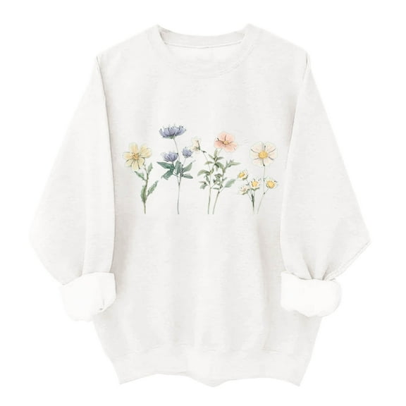 Pohista Crew Neck Sweatshirts Women Tops Casual Elbow Long Sleeve Fall Tops for Women 2026 Woman's Blouse Get it Fast