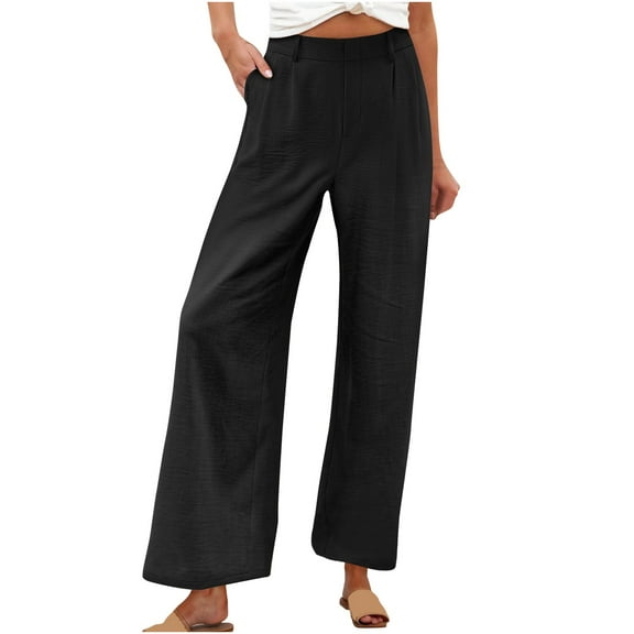Pohista Trousers Pants for Women Black Wide Leg Pants Women Petite Wide Leg Sweatpants Women Petite Plus My Items
