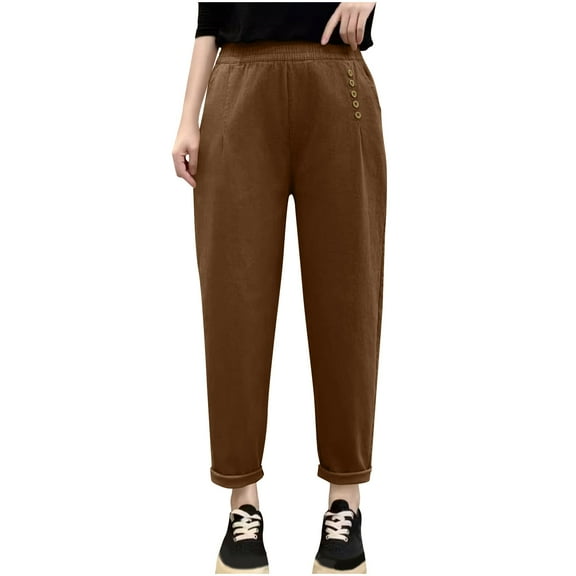 Pohista Trousers Pants for Women Pack Linen Pants Women Petite Length Sweatpants Women Plus Size Back to School