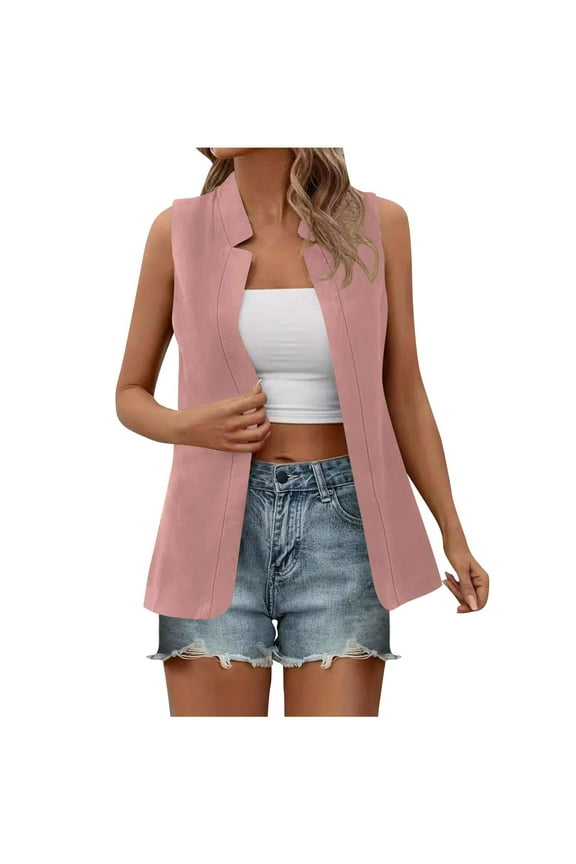 White Blazer for Women Oversized Fashion Sleeveless Casual Jacket Business Small Suit Jacket My Cart Items Today