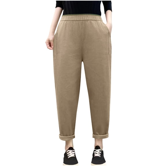 Pohista Wide Leg Trousers Women Work Linen Pants Women Short Length Womens Sweatpants Wide Leg Tall my order