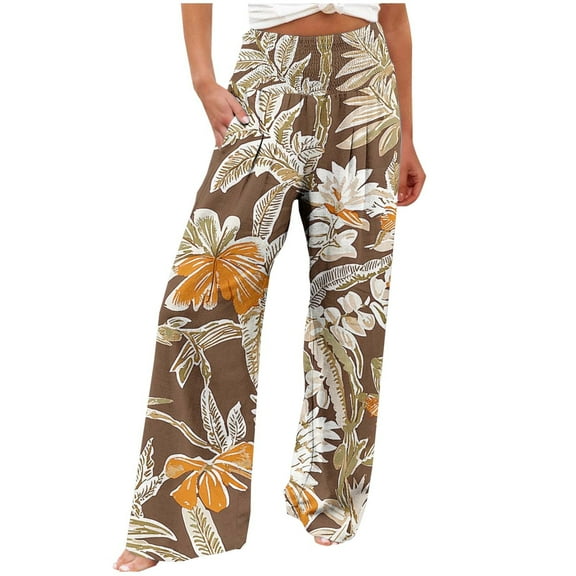 Pohista Women Trouser Pants Elastic Waist Women's Pants Petite Wide Leg Sweatpants Women Petite Short Back to School