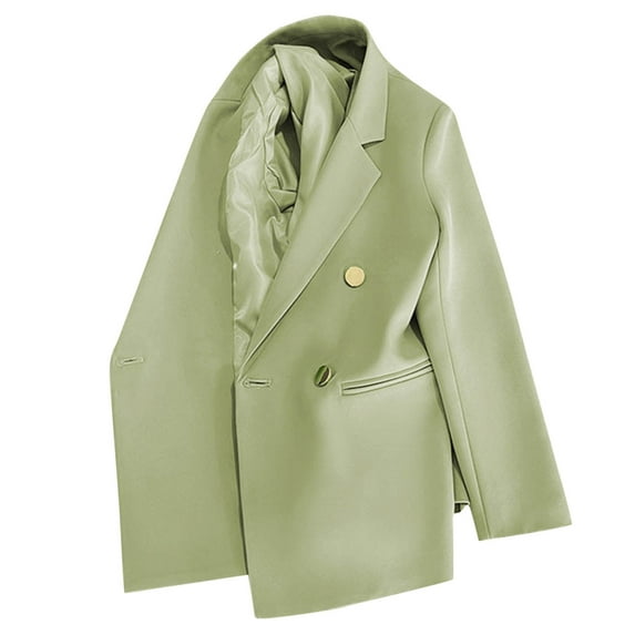 Pohista Womens Blazer Women's Fashion Casual Solid Color Pocket Turndown Collar Long Sleeve Blouse Blazer Get It Fast