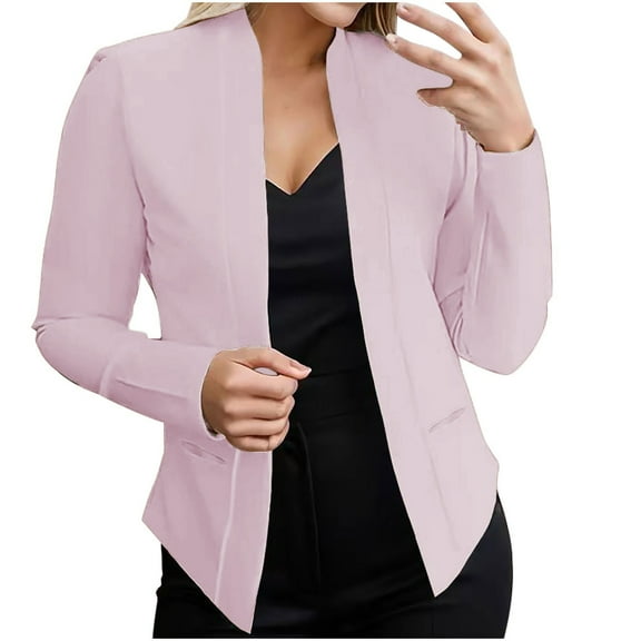 Pohista Womens Blazers for Work Casual Fashion Pocket Solid Color Shawl Suit Jacket Blazer Top My Orders Placed