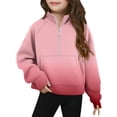 thumbnail image 1 of Sweatshirt Oversize Middle Big Half Zip Crewneck Sweatshirt Long Sleeve Pullover Crop Kids Fleece Sweatshirts for 5-14 Years, 1 of 5
