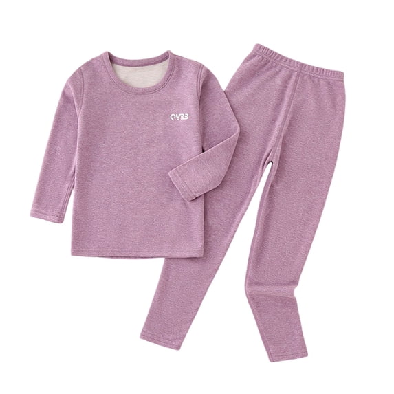 Two Piece Set for Kids Children's Warm Underwear Set Wool and Silk Fall Clothes and Pants Derong Girls' and Boys' Fall and Winter Home Wear My Items Ordered