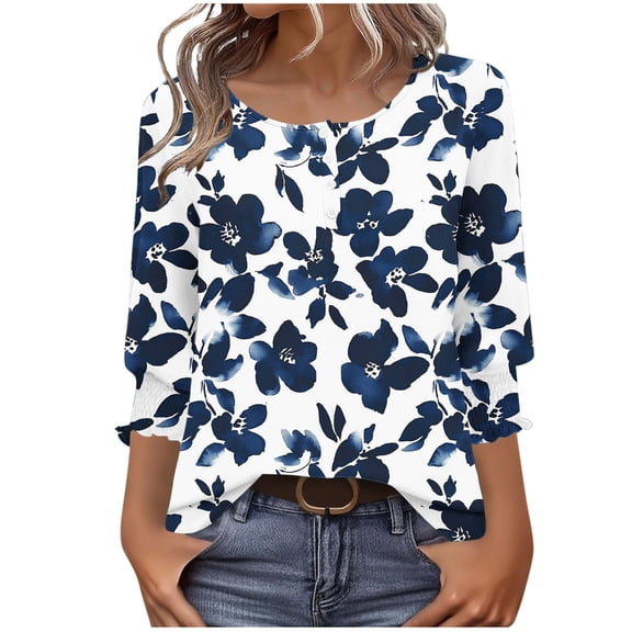 Women's Blouse Women's Tops and Blouses Plus Size Christmas T Shirts for Women 3/4 Sleeve Womens Blouses Dressy Casual Petite My Items