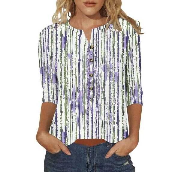 Women's Boho Tops for Fall Womens Shirts Womens 3/4 Sleeve Tops for Fall Womens Blouses Reorder Items