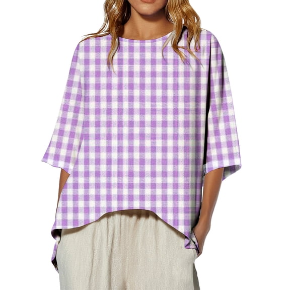 Women's Fall Shirts Women's Shirts Plus Size Women 3/4 Sleeve Tops and Blouses Women's Blouses Work New & Trending