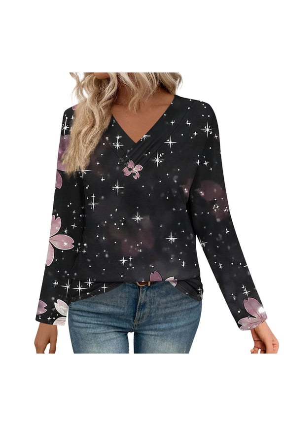 Women's Tee Shirts Long Sleeve Tshirts Shirts for Women Vintage Pullover Oversized Tee Shirts for Women Plus My Items My Order