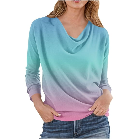 Women's Tops Casual Long Sleeve Womens Shirts Trendy Pullover Oversized Tee Shirts for Women My Items My Order