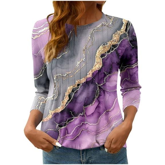 Womens Fall Top Womens Tops Women's Tops 3/4 Sleeve Print Womens Blouses Fall 2026 New Arrivals