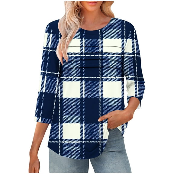 Fashion Fall Saving Womens Fall Tops Women's Tops Quarter Sleeve Tops Womens Blouses for Work Plus Size reorder items