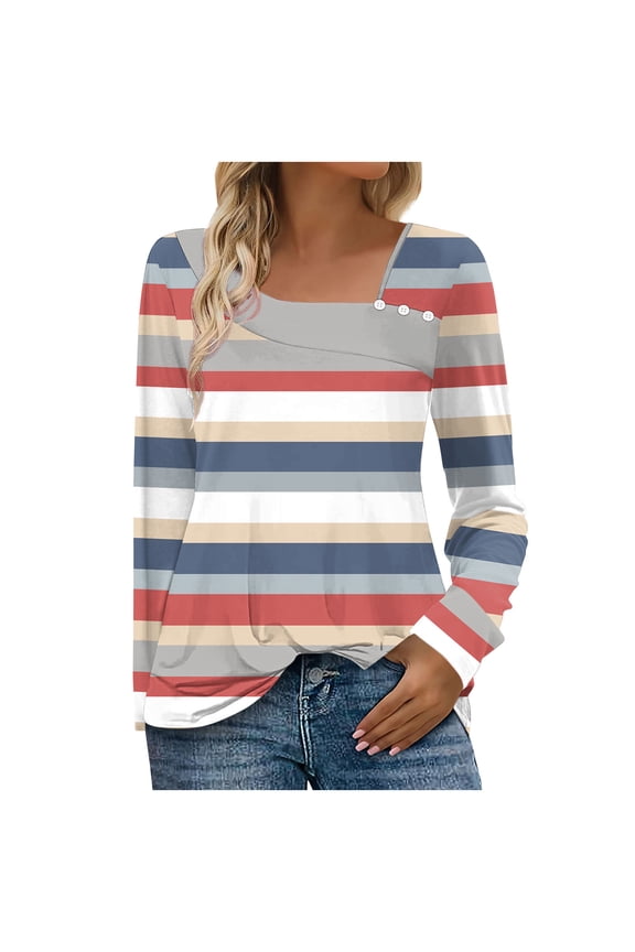 Womens Long Sleeve Shirts T Shirts for Women Loose Fit Pullover Womens Tops Plus Size Spring My Items