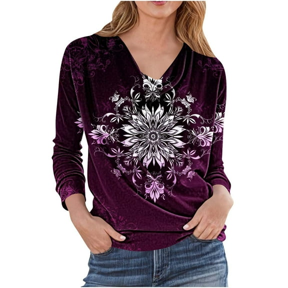 Womens Long Sleeve T Shirts Vintage Graphic Tees T Shirts for Women Trendy Boho Pullover Tshirts Shirts My Order My Items