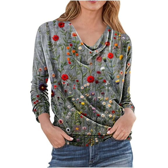 Fashion Fall Saving Womens Long Sleeve T Shirts Vintage Graphic Tees Women's Tops Casual Pullover Sweatshirt Tops for Women My Items My Order