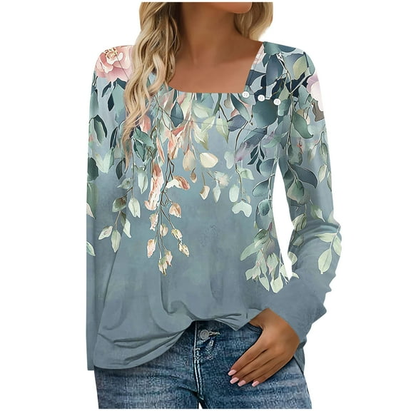 Womens Shirts Casual Long Sleeve Womens Tops Dressy Blouses Plus Size Pullover Oversized Tops for Women Spring My Items