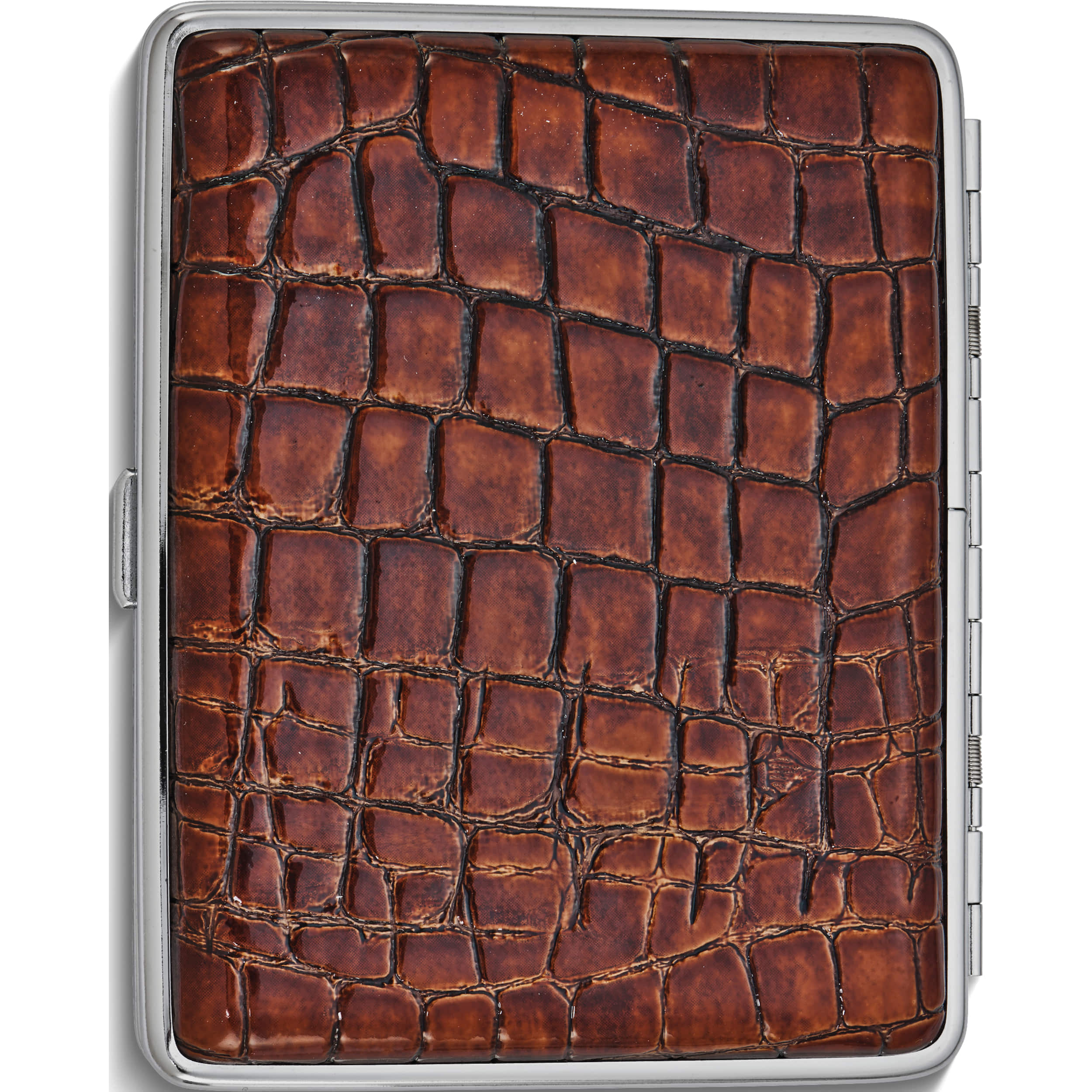 Fashion Faux Croco Covered (Holds 20-100mm) Cigarette/Card Case (3.75 X 3.75) Made In China gm5000