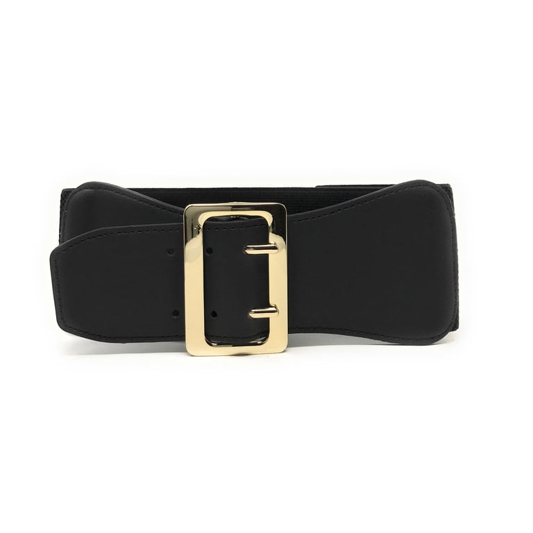 Fashion Faux Leather Elastic Belt Women Stretch Waist Buckle  display picture 1