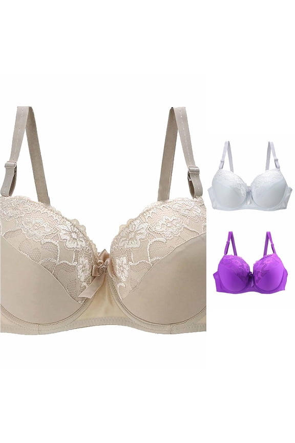 Fashion Female Lace Printed Coloured Bra Elastic Underwear Women Bra 90C