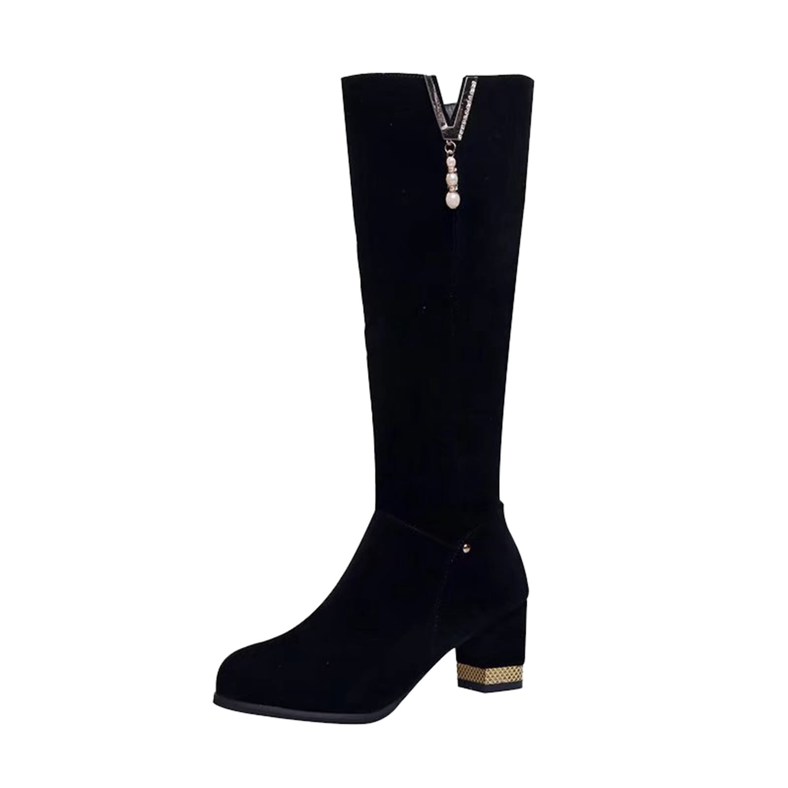 Women's Boots Suede Shoes Plus Size Daily Solid Color Knee High Boots