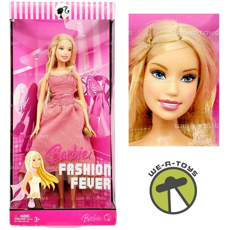 Fashion Fever Barbie Doll Pink Dress 2007 Mattel L3324