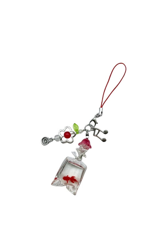 Fashion Fish Bead Phone Chain Resin Keyrings Phone Accessory Stylish Phone Chain Keychain Pendant Suitable for Daily Use