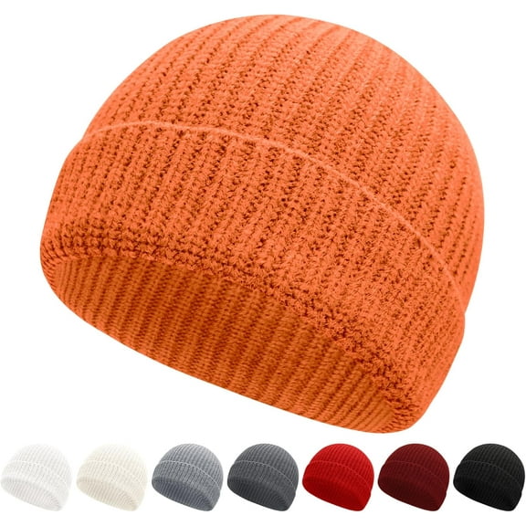 Fashion Fisherman Beanie Cap for Men Women Short Cuff Knit Beanie Winter Warm Hats Cap, 1pc
