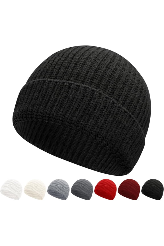 Fashion Fisherman Beanie Cap for Men Women Short Cuff Knit Beanie Winter Warm Hats Cap, 1pc