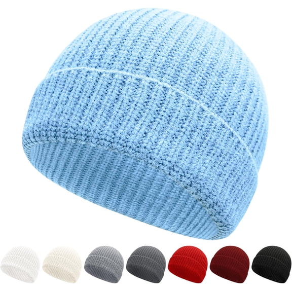 Fashion Fisherman Beanie Cap for Men Women Short Cuff Knit Beanie Winter Warm Hats Cap, 1pc