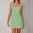 thumbnail image 1 of Cagogo Women's Sexy Square Neck Bodycon Mini Dress Sleeveless Slim Fit Backless Short Dresses Fashion Going Out Summer Wear, 1 of 9
