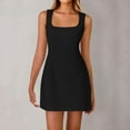 thumbnail image 1 of Cagogo Women's Sexy Square Neck Bodycon Mini Dress Sleeveless Slim Fit Backless Short Dresses Fashion Going Out Summer Wear, 1 of 9