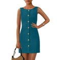 thumbnail image 1 of Cagogo Work Dresses for Women Summer Business Formal Short Dress Sleeveless Button Down Elegant Office Outfits, 1 of 7