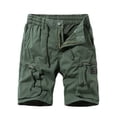 thumbnail image 1 of Fashion Flash Deals HOOMEUMY Men's Summer Shorts Cotton Multi-Pocket Loose Fit Straight Military Tactical Shorts Bermuda Short Pants Army Green 4, 1 of 3