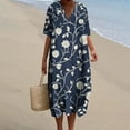 thumbnail image 1 of Xqxayjr Boho Midi Sun Dress for Curvy Women Floral Printed Summer Cute Tunic Beach Vacation Dress Plus Size Linen Casual Flowy Aline Swing Church Dresses, 1 of 5