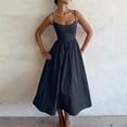 thumbnail image 1 of Xqxayjr Summer Spaghetti Strap Homecoming Dresses for Womens Casual High Waist Aline Swing Maxi Long Swing Pleated Dresses Scoop Neck Trendy Outfits Bridal Shower Dresses, 1 of 5