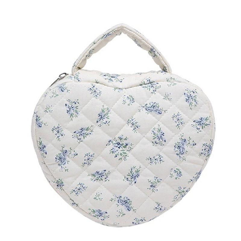 Brown and White Autumn Floral Cosmetic Bag main image 1
