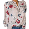 thumbnail image 1 of Fashion Floral Print V-neck Long-sleeved Shirt Casual Blouse Female, 1 of 1
