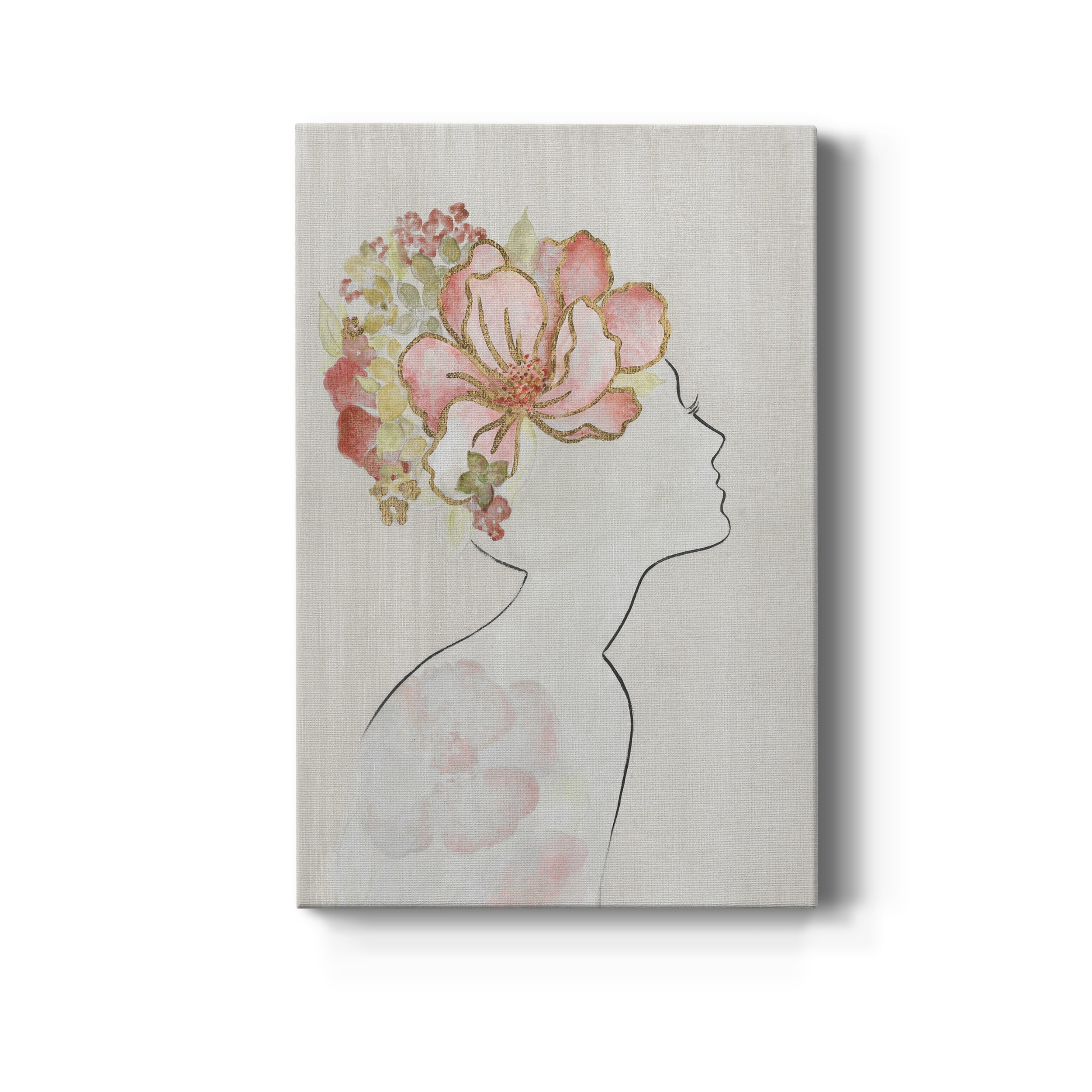 Fashion Floral Silhouette I Premium Gallery Wrapped Canvas - Ready to Hang - 32 x 48