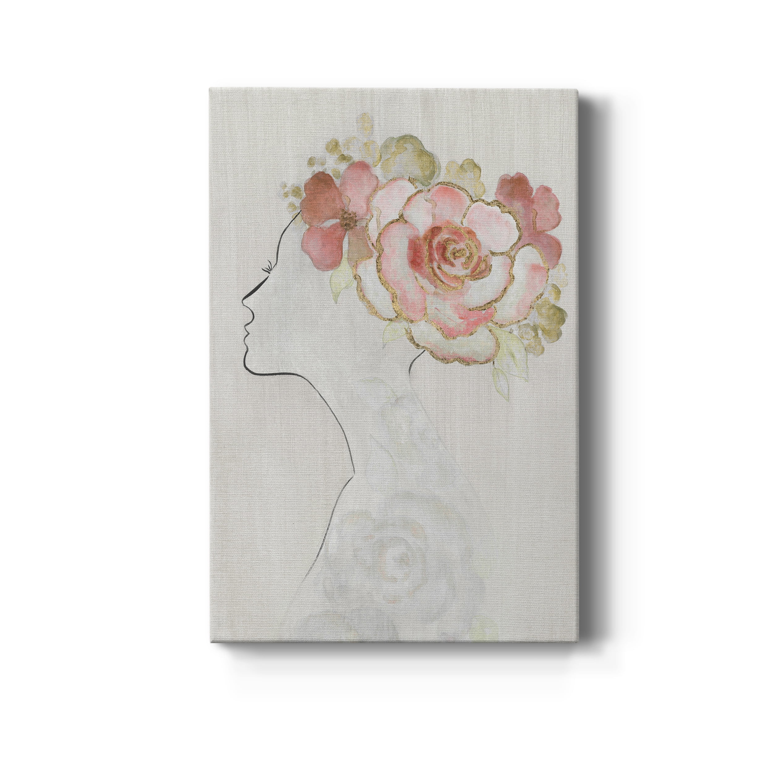 Fashion Floral Silhouette II Premium Gallery Wrapped Canvas - Ready to Hang - 18 x 27