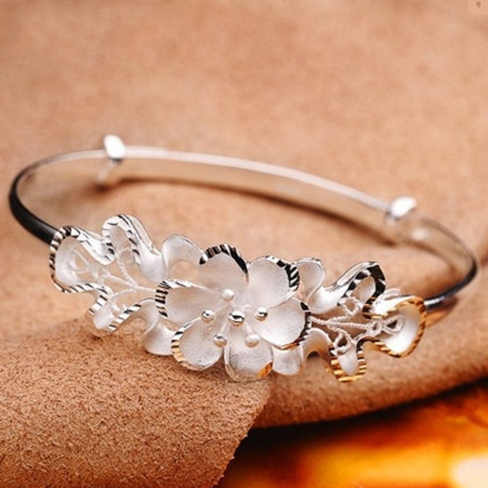 Buy Alloy Silver Plated Rhinestone Adjustable Bracelet Online From