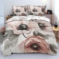 thumbnail image 1 of Fashion Flower Bed Sets Grey Leaves Comforter Cover Leaf Floral Quilt Cover Blossom Bedding Set with Zipper Closure Duvet Cover with 2 Pillowcase, 1 of 4