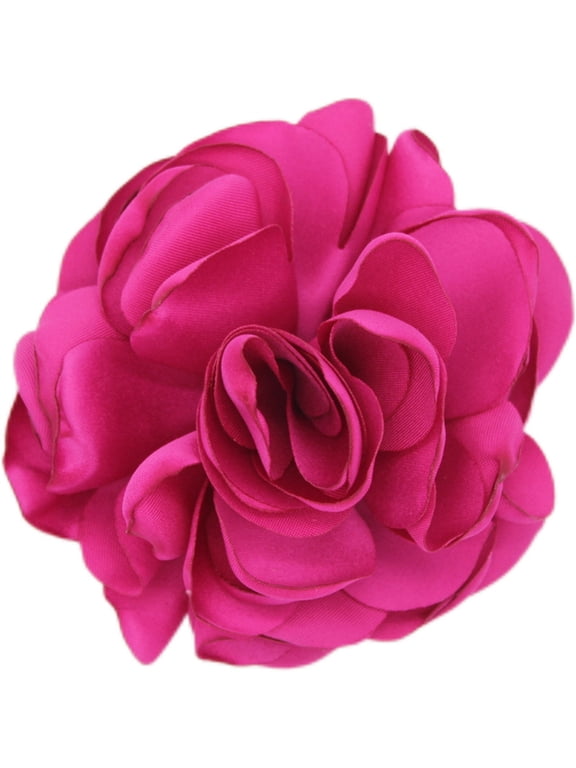 Fashion Flower Brooch Pin for Women, Elegant Floral Lapel Badge for Suit Dress Shawl Decoration Accessory, Hot Pink