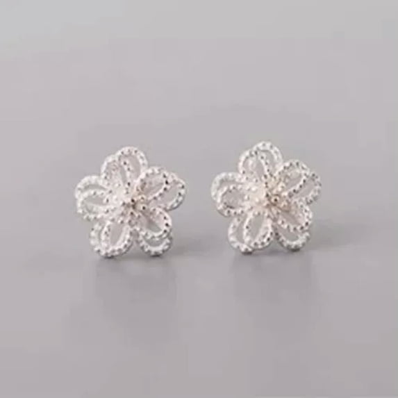 Fashion Flower Jewelry 925 Silver Stud Earring Wedding Party Gifts A Pair
