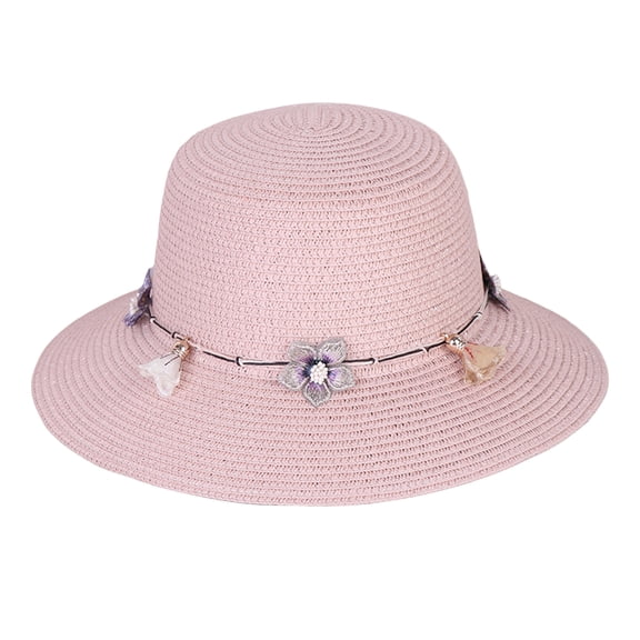 Fashion Flower Lace Ribbon Wide Brim Caps Summer Beach Sun Protective Hat Straw Hats for Women