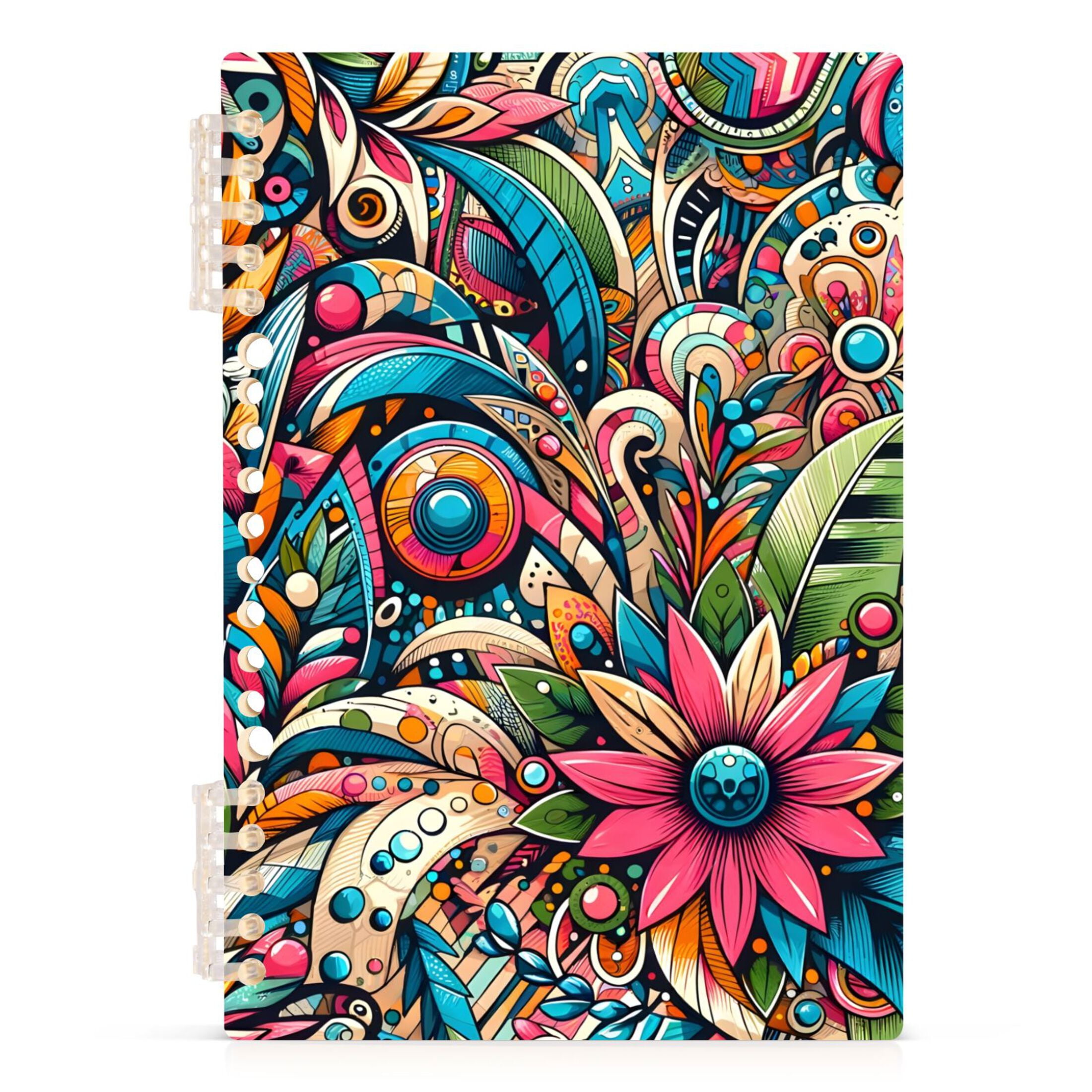 Fashion Flower Pattern Spiral Journal Notebook College Ruled Notebook 8.3" x 5.7" A5 Lined Thick Paper Page