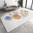 Fashion Flowers Area Rug, Simple Flowers Home Decor Rug, Non Slip Easy